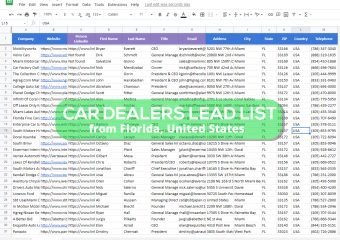 Car Dealerships Lead List — FL, USA