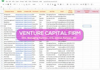 Venture Capital / Investors Email List